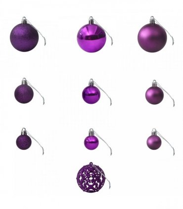 vidaXL 100 Piece Christmas Ball Set Purple