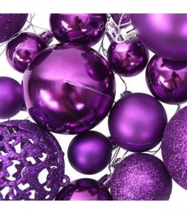 vidaXL 100 Piece Christmas Ball Set Purple