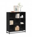 vidaXL Bookcase Black 97,5x33x107,5 cm Engineered Wood and Metal