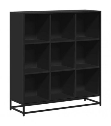 vidaXL Bookcase Black 97,5x33x107,5 cm Engineered Wood and Metal
