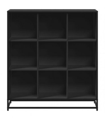 vidaXL Bookcase Black 97,5x33x107,5 cm Engineered Wood and Metal