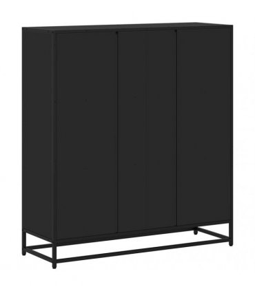 vidaXL Bookcase Black 97,5x33x107,5 cm Engineered Wood and Metal