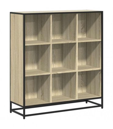vidaXL Bookcase Sonoma Oak 97,5x33x107,5 cm Engineered Wood and Metal
