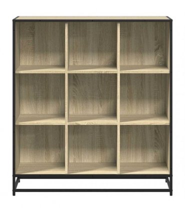 vidaXL Bookcase Sonoma Oak 97,5x33x107,5 cm Engineered Wood and Metal