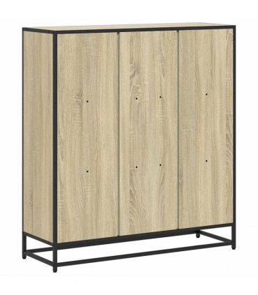 vidaXL Bookcase Sonoma Oak 97,5x33x107,5 cm Engineered Wood and Metal