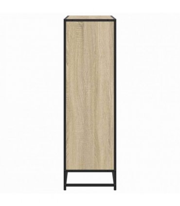 vidaXL Bookcase Sonoma Oak 97,5x33x107,5 cm Engineered Wood and Metal