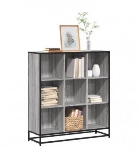 vidaXL Bookcase Grey Sonoma 97,5x33x107,5 cm Engineered Wood and Metal