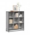 vidaXL Bookcase Grey Sonoma 97,5x33x107,5 cm Engineered Wood and Metal