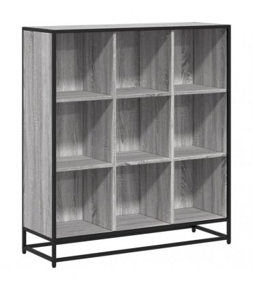 vidaXL Bookcase Grey Sonoma 97,5x33x107,5 cm Engineered Wood and Metal