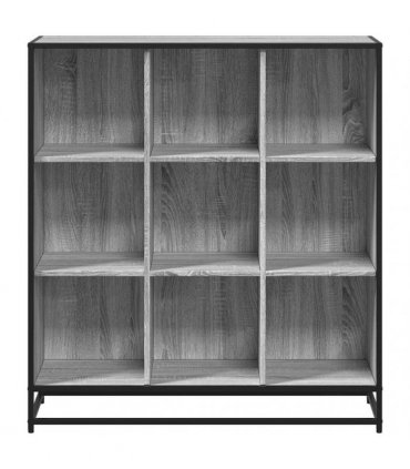 vidaXL Bookcase Grey Sonoma 97,5x33x107,5 cm Engineered Wood and Metal