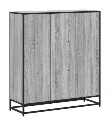 vidaXL Bookcase Grey Sonoma 97,5x33x107,5 cm Engineered Wood and Metal