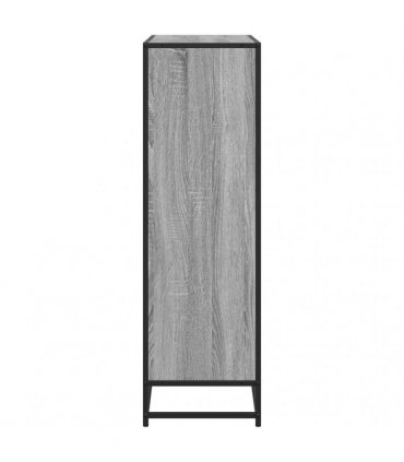 vidaXL Bookcase Grey Sonoma 97,5x33x107,5 cm Engineered Wood and Metal