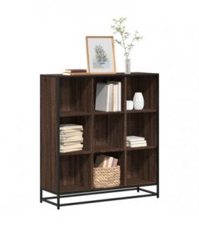 vidaXL Bookcase Brown Oak 97,5x33x107,5 cm Engineered Wood and Metal
