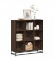 vidaXL Bookcase Brown Oak 97,5x33x107,5 cm Engineered Wood and Metal