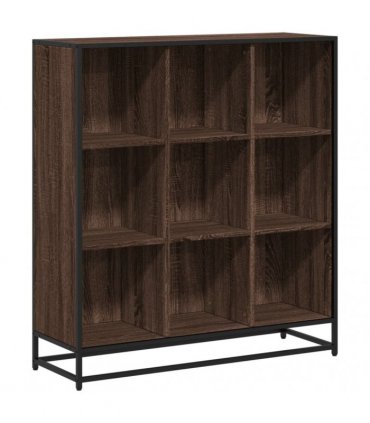 vidaXL Bookcase Brown Oak 97,5x33x107,5 cm Engineered Wood and Metal