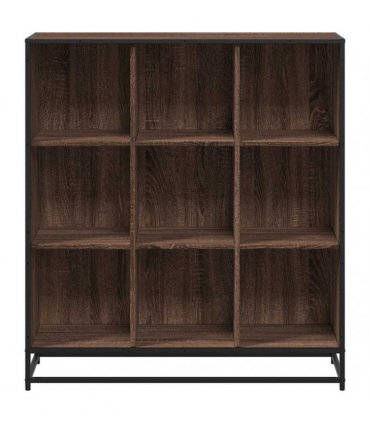 vidaXL Bookcase Brown Oak 97,5x33x107,5 cm Engineered Wood and Metal