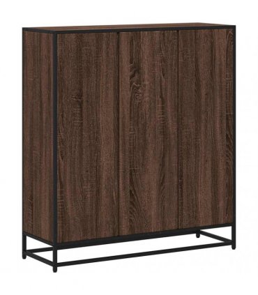 vidaXL Bookcase Brown Oak 97,5x33x107,5 cm Engineered Wood and Metal