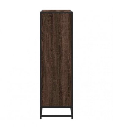 vidaXL Bookcase Brown Oak 97,5x33x107,5 cm Engineered Wood and Metal