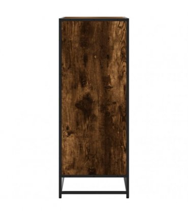 vidaXL Shoe Cabinet Smoked Oak 75x38x97,5 cm Engineered Wood and Metal