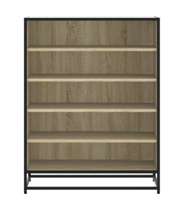 vidaXL Shoe Cabinet Sonoma Oak 75x38x97,5 cm Engineered Wood and Metal