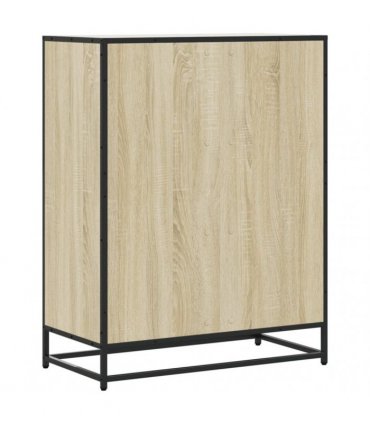 vidaXL Shoe Cabinet Sonoma Oak 75x38x97,5 cm Engineered Wood and Metal