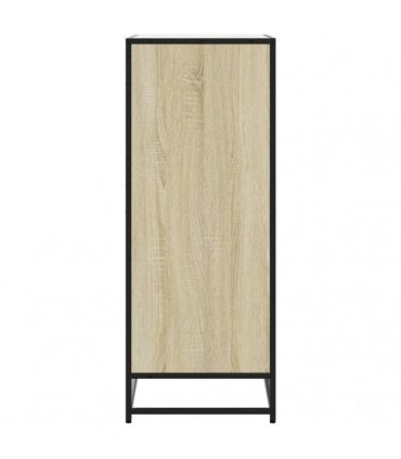 vidaXL Shoe Cabinet Sonoma Oak 75x38x97,5 cm Engineered Wood and Metal