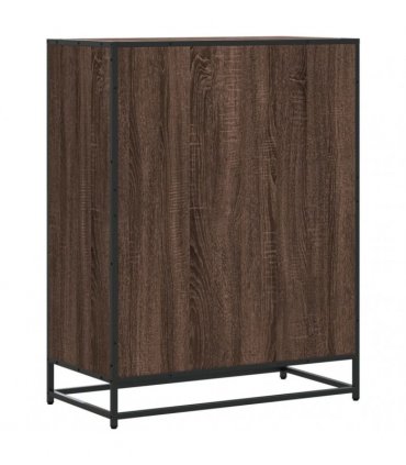 vidaXL Shoe Cabinet Brown Oak 75x38x97,5 cm Engineered Wood and Metal