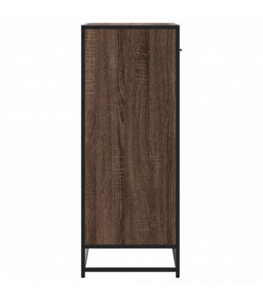 vidaXL Shoe Cabinet Brown Oak 75x38x97,5 cm Engineered Wood and Metal