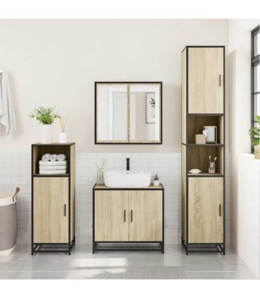 vidaXL Bathroom Cabinet Sonoma Oak 35x37.5x188.5 cm