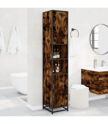 vidaXL Bathroom Cabinet Smoked Oak 35x37.5x188.5 cm