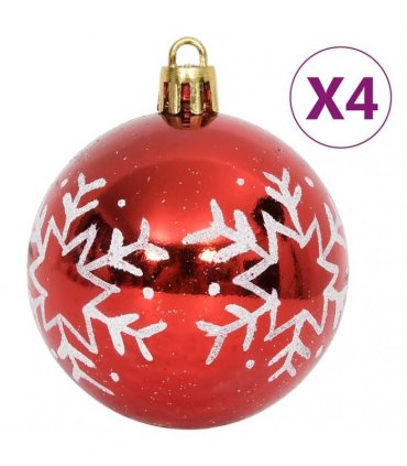vidaXL 64 Piece Christmas Bauble Set Red and White