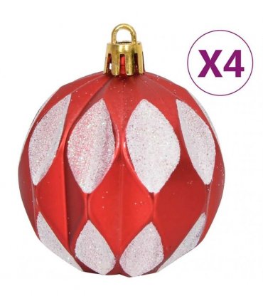 vidaXL 64 Piece Christmas Bauble Set Red and White