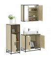 vidaXL 3 Piece Bathroom Furniture Set Sonoma Oak Engineered Wood