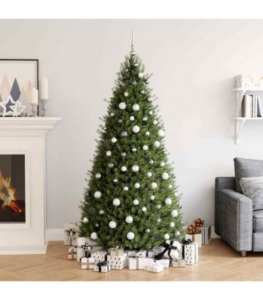 vidaXL 60 Piece Christmas Ball Set with Peak and 150 LEDs White&Grey