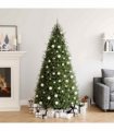 vidaXL 60 Piece Christmas Ball Set with Peak and 150 LEDs White&Grey
