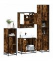 vidaXL 4 Piece Bathroom Furniture Set Smoked Oak Engineered Wood