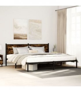 vidaXL Metal Bed Frame without Mattress Smoked Oak 200x200 cm