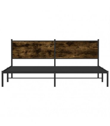 vidaXL Metal Bed Frame without Mattress Smoked Oak 200x200 cm