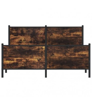 vidaXL Metal Bed Frame without Mattress Smoked Oak 140x200 cm