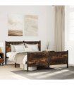 vidaXL Metal Bed Frame without Mattress Smoked Oak 150x200 cm
