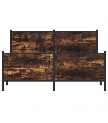 vidaXL Metal Bed Frame without Mattress Smoked Oak 160x200 cm