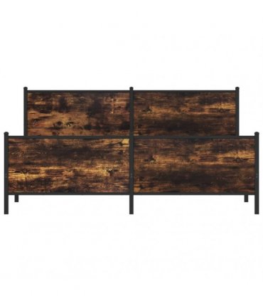 vidaXL Metal Bed Frame without Mattress Smoked Oak 183x213 cm