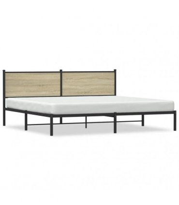 vidaXL Metal Bed Frame without Mattress Sonoma Oak 200x200 cm
