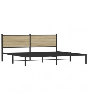 vidaXL Metal Bed Frame without Mattress Sonoma Oak 200x200 cm