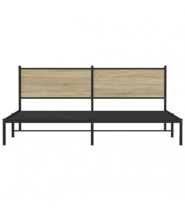 vidaXL Metal Bed Frame without Mattress Sonoma Oak 200x200 cm