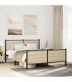 vidaXL Metal Bed Frame without Mattress Sonoma Oak 140x200 cm