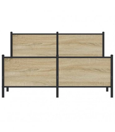 vidaXL Metal Bed Frame without Mattress Sonoma Oak 140x200 cm