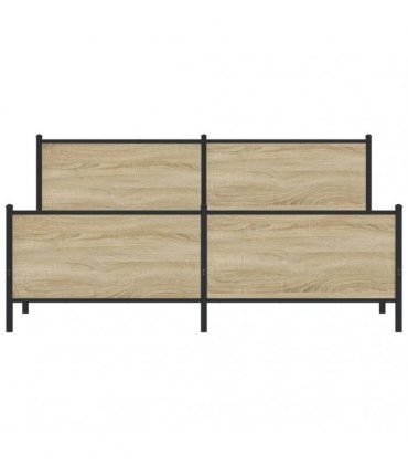 vidaXL Metal Bed Frame without Mattress Sonoma Oak 180x200 cm
