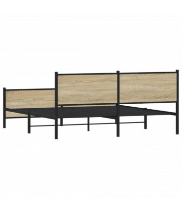 vidaXL Metal Bed Frame without Mattress Sonoma Oak 180x200 cm