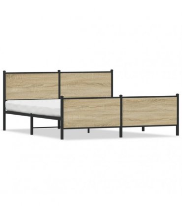 vidaXL Metal Bed Frame without Mattress Sonoma Oak 183x213 cm